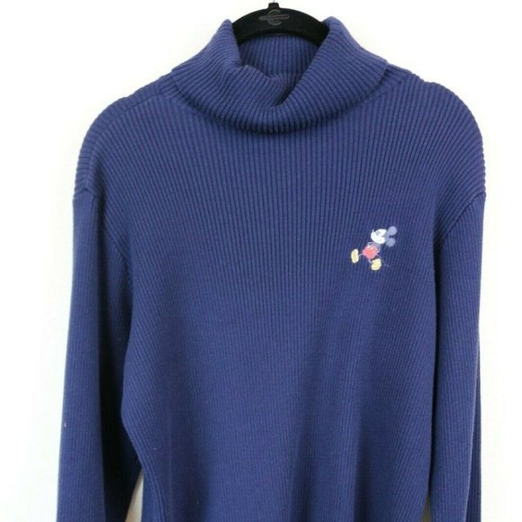 Disney Womens Sweater Turtleneck Ribbed Mickey L - Picture 2 of 7